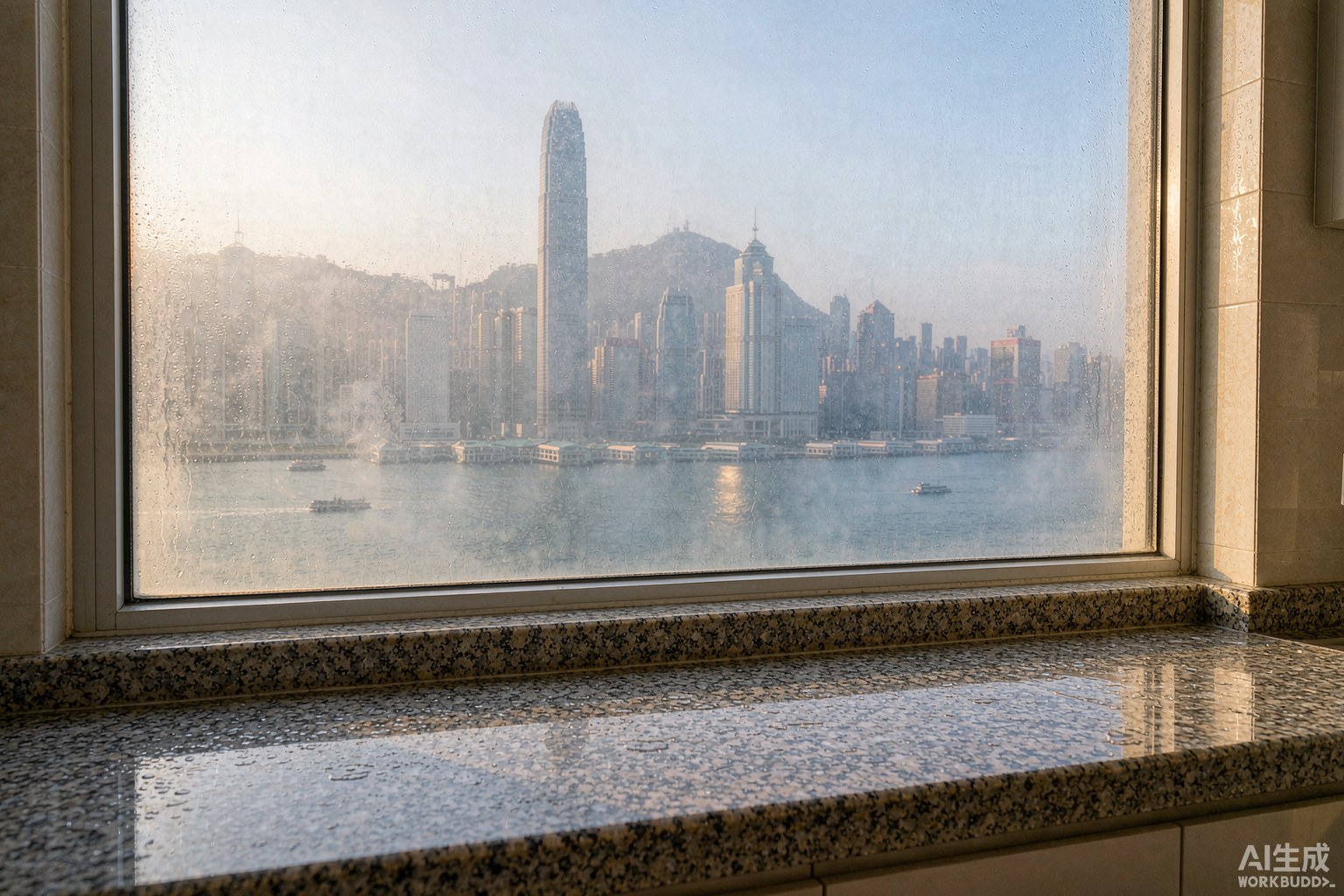香港住宅廚房窗台石實景