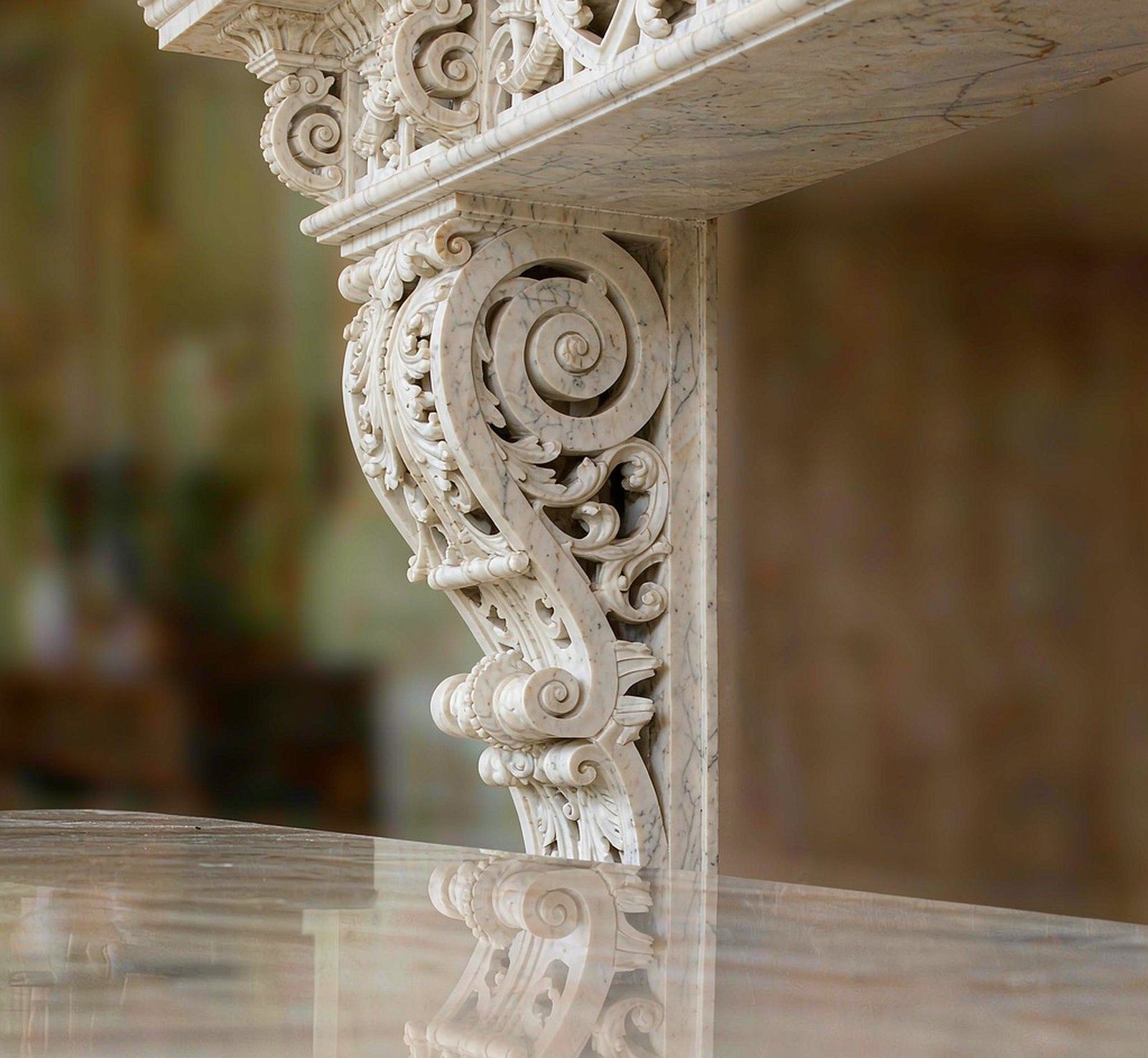 Carved Fireplace Mantel 雕花壁爐台 高清石材鑒賞 - 香港恆生石材