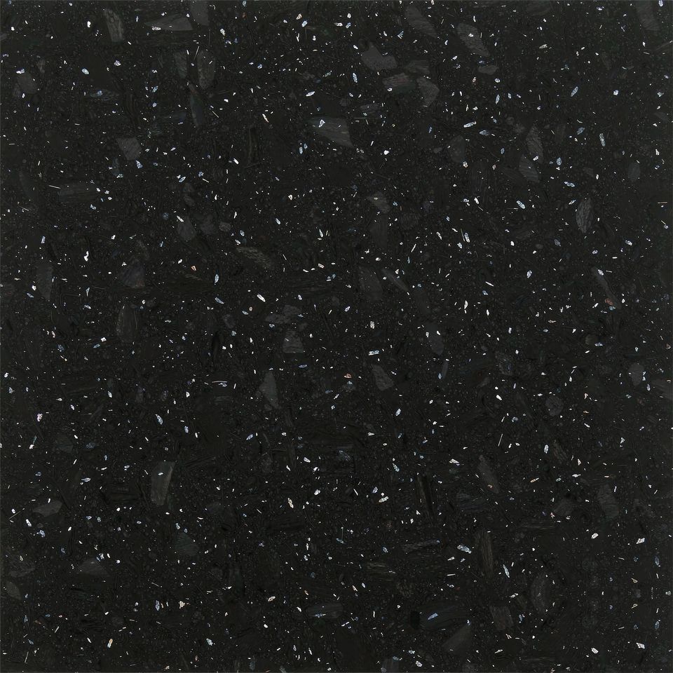 黑閃石 Black Flash Stone 石材樣板圖,黑色系,產地中國,產地中國,體積密度2.71 g/cm³,吸水率≤0.45%,莫氏硬度3,適用於地面、牆身、檯面、特色牆