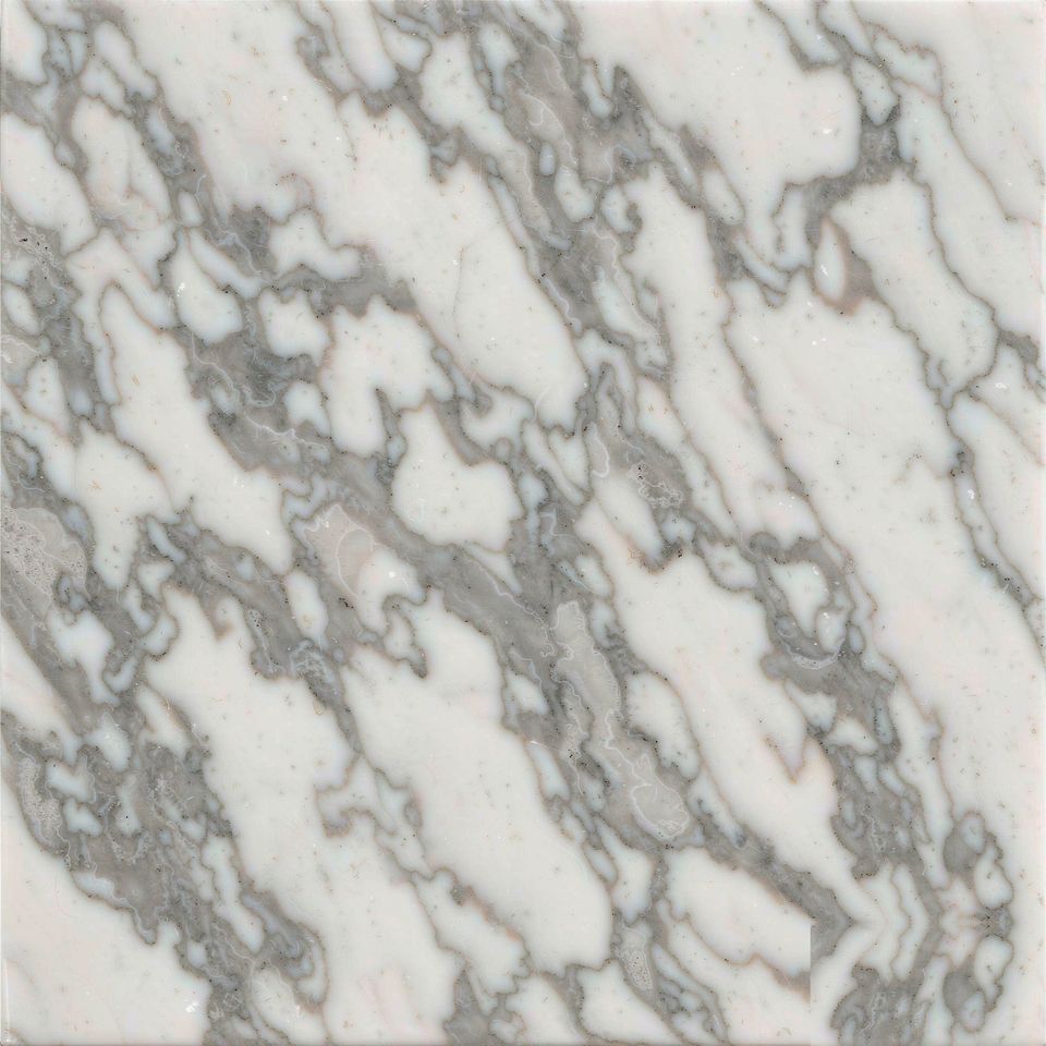 雲端白 Cloud Top White Marble 石材樣板圖,白色系,產地中國,產地中國,體積密度2.63 g/cm³,吸水率≤0.14%,莫氏硬度4,適用於牆身、檯面、洗手間、特色牆、大堂