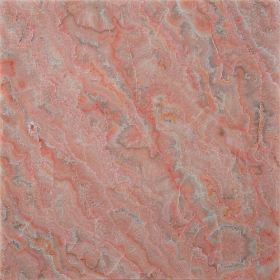 珊瑚粉紅 Coral Blush Pink Marble 石材樣板圖，粉紅系，產地中國，產地中國，體積密度2.80 g/cm³，吸水率≤0.23%，莫氏硬度4，適用於牆身、檯面、洗手間、客廳、特色牆