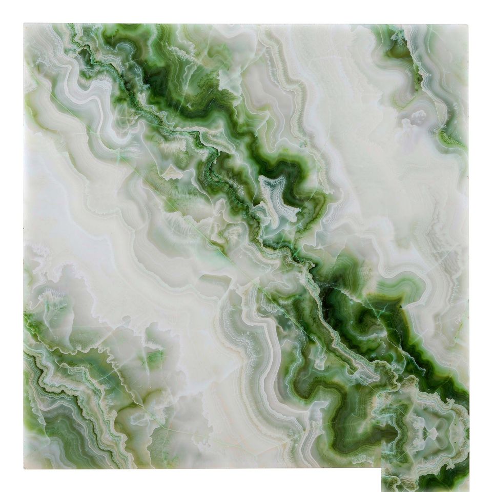 翡翠白玉 Green Jade White Marble 石材樣板圖,綠白系,產地中國,產地中國,體積密度2.76 g/cm³,吸水率≤0.3%,莫氏硬度4,適用於牆身、檯面、洗手間、特色牆、客廳