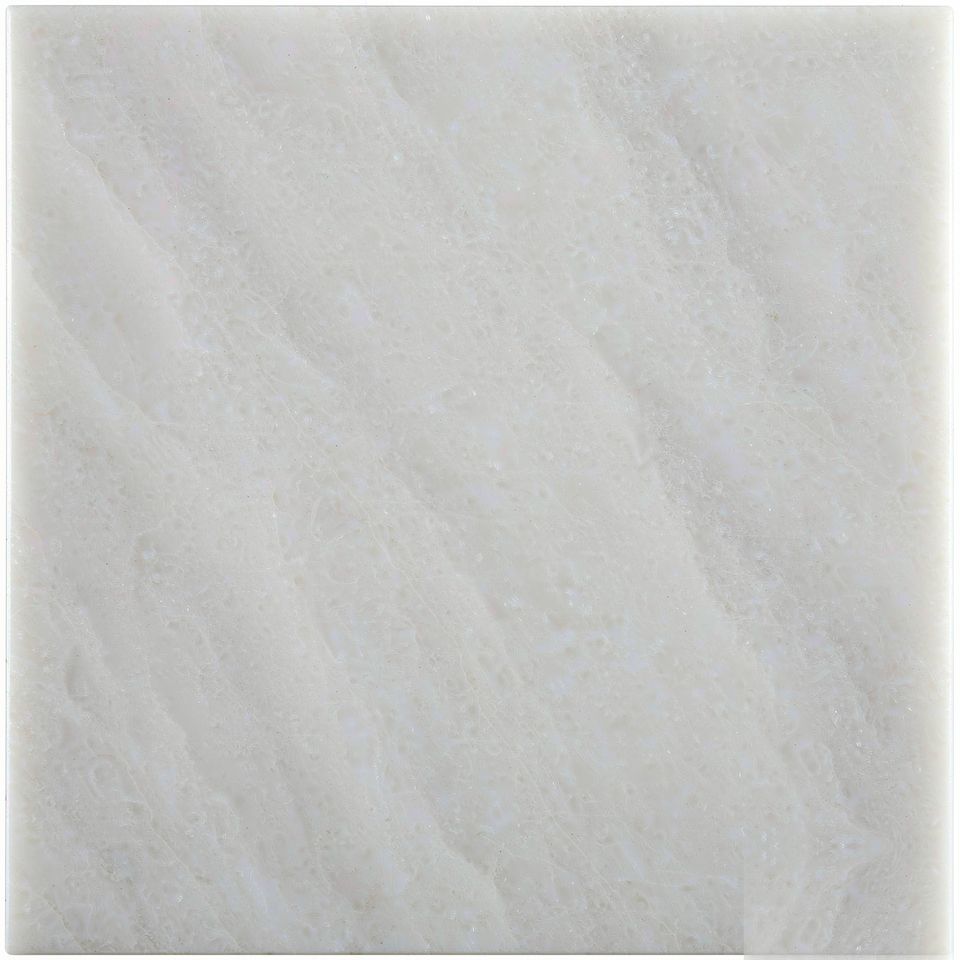 純白玉石 Pure White Jade Marble 石材樣板圖,白色系,產地中國,產地中國,體積密度2.69 g/cm³,吸水率≤0.39%,莫氏硬度4,適用於牆身、檯面、洗手間、大堂、地面