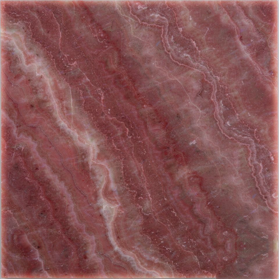 玫瑰紅玉 Rose Red Jade 石材樣板圖，紅色系，產地中國，產地中國，體積密度2.70 g/cm³，吸水率≤0.39%，莫氏硬度4，適用於牆身、檯面、特色牆、大堂、客廳