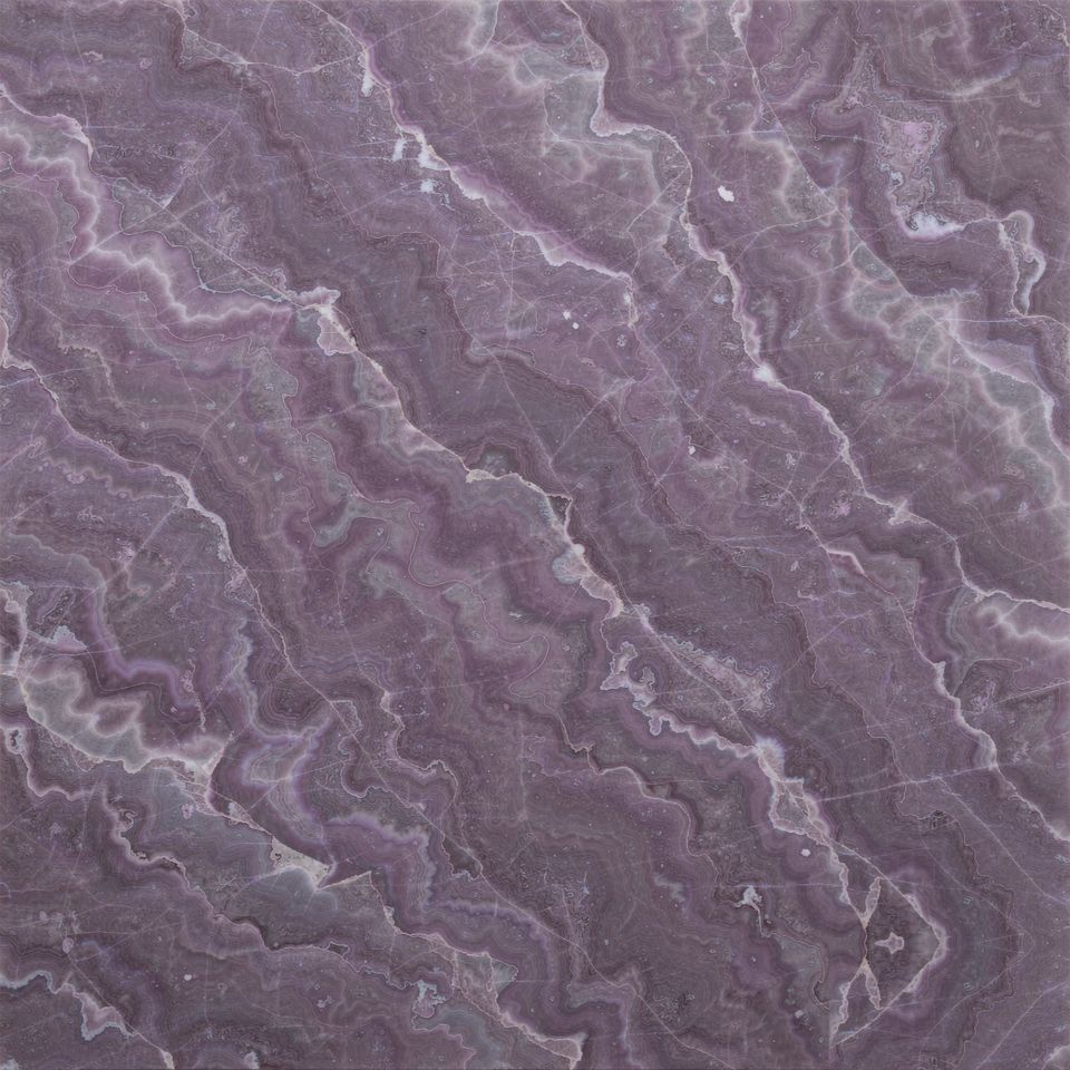 紫羅蘭 Violet Marble 石材樣板圖，紫色系，產地中國，產地中國，體積密度2.67 g/cm³，吸水率≤0.17%，莫氏硬度3，適用於牆身、檯面、特色牆、大堂