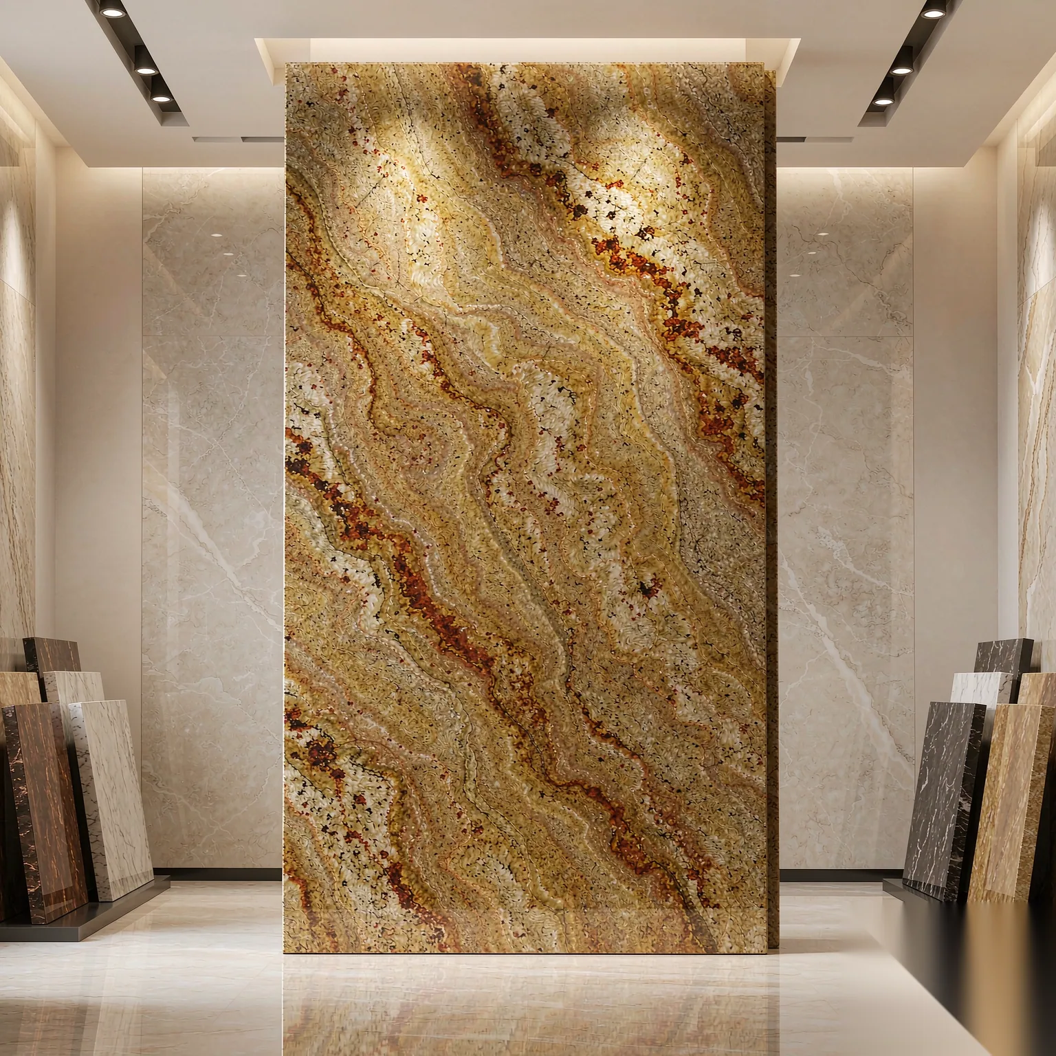 Yellow Rust Granite — Full Slab View