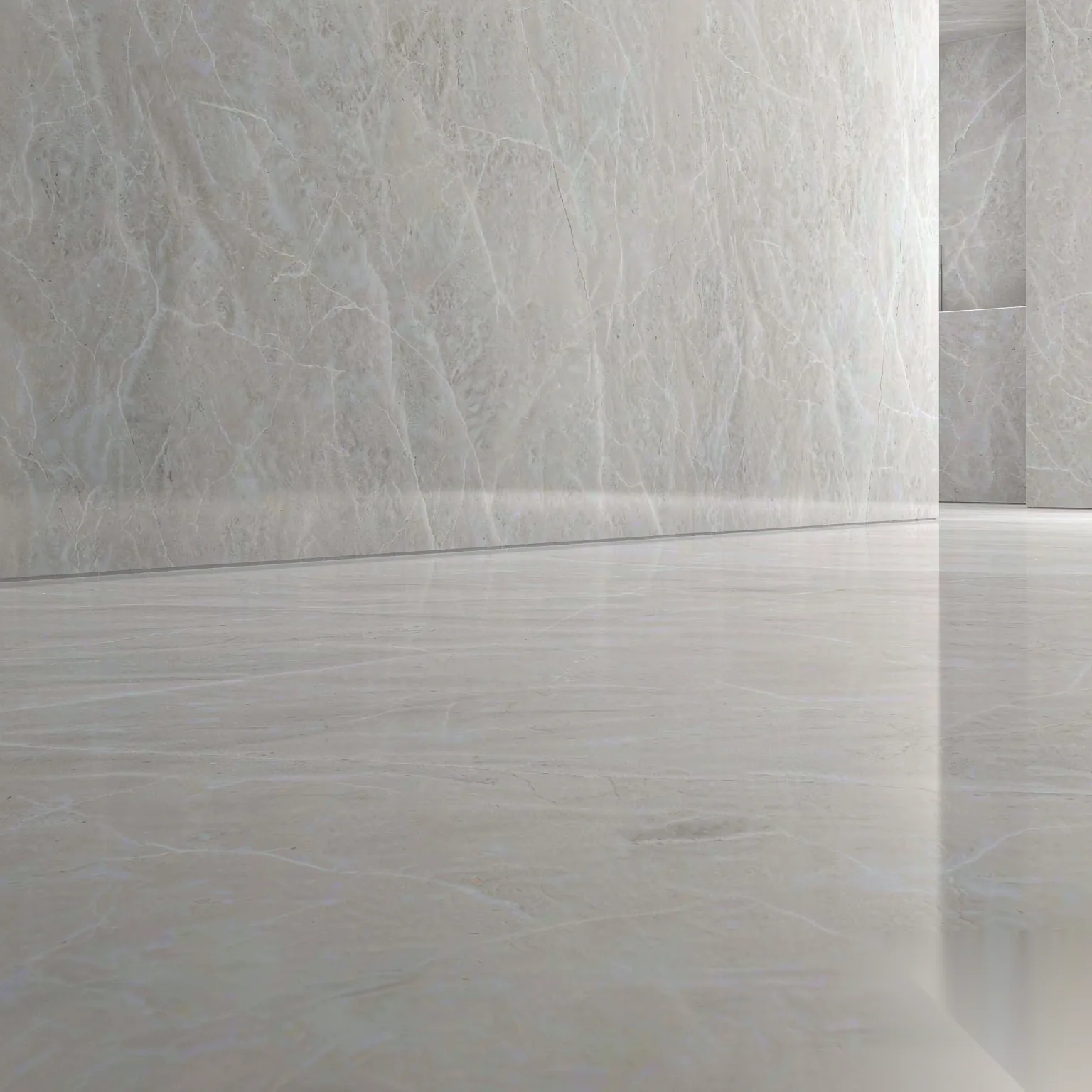 Cyprus Grey — slab texture and application views