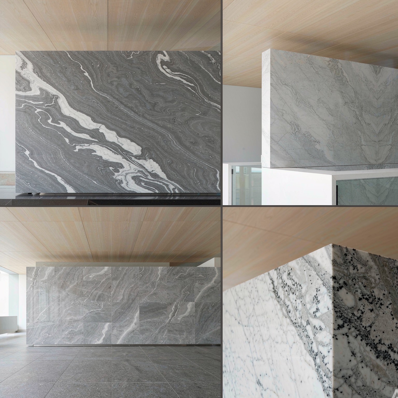 意大利灰 — slab texture and application views