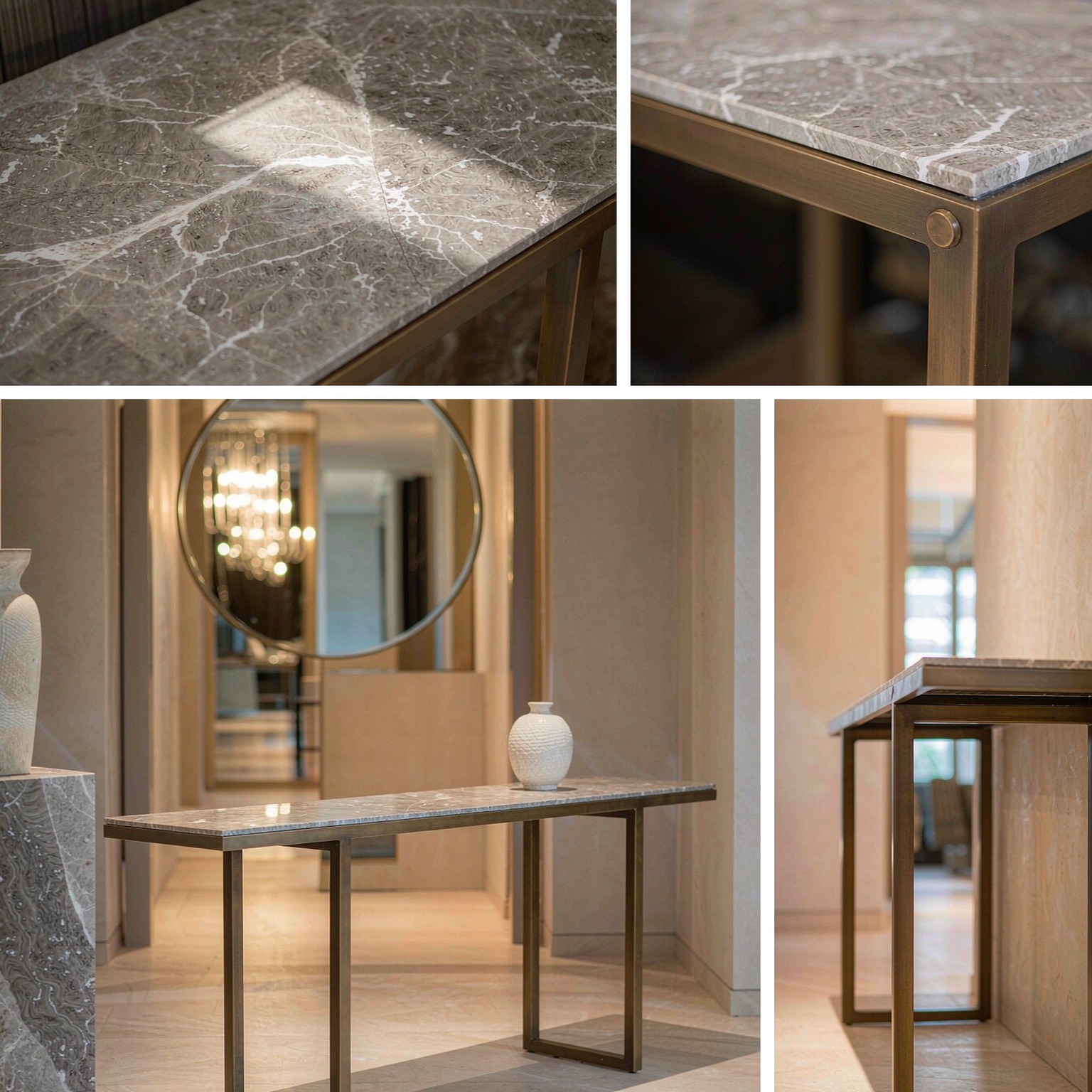 Marble Console Table — stone texture and application