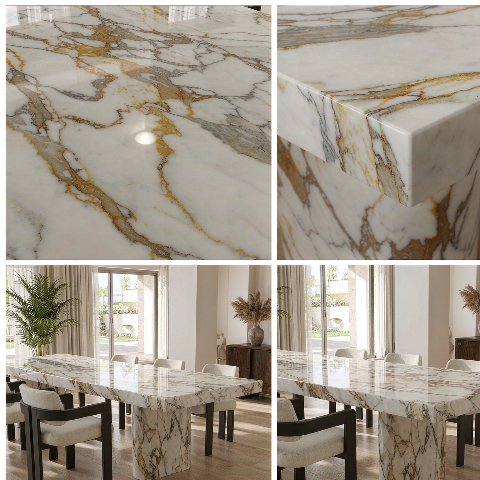 Marble Dining Table — stone texture and application