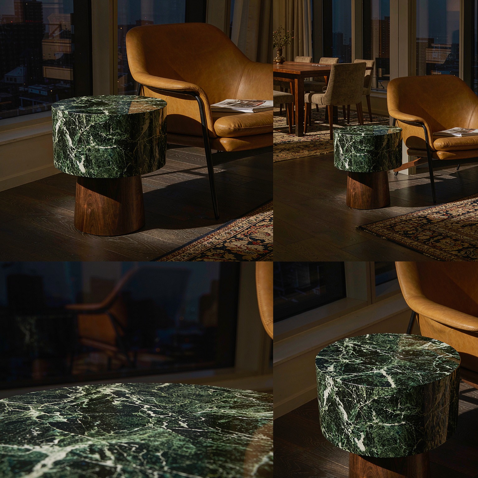 Marble Side Table — stone texture and application