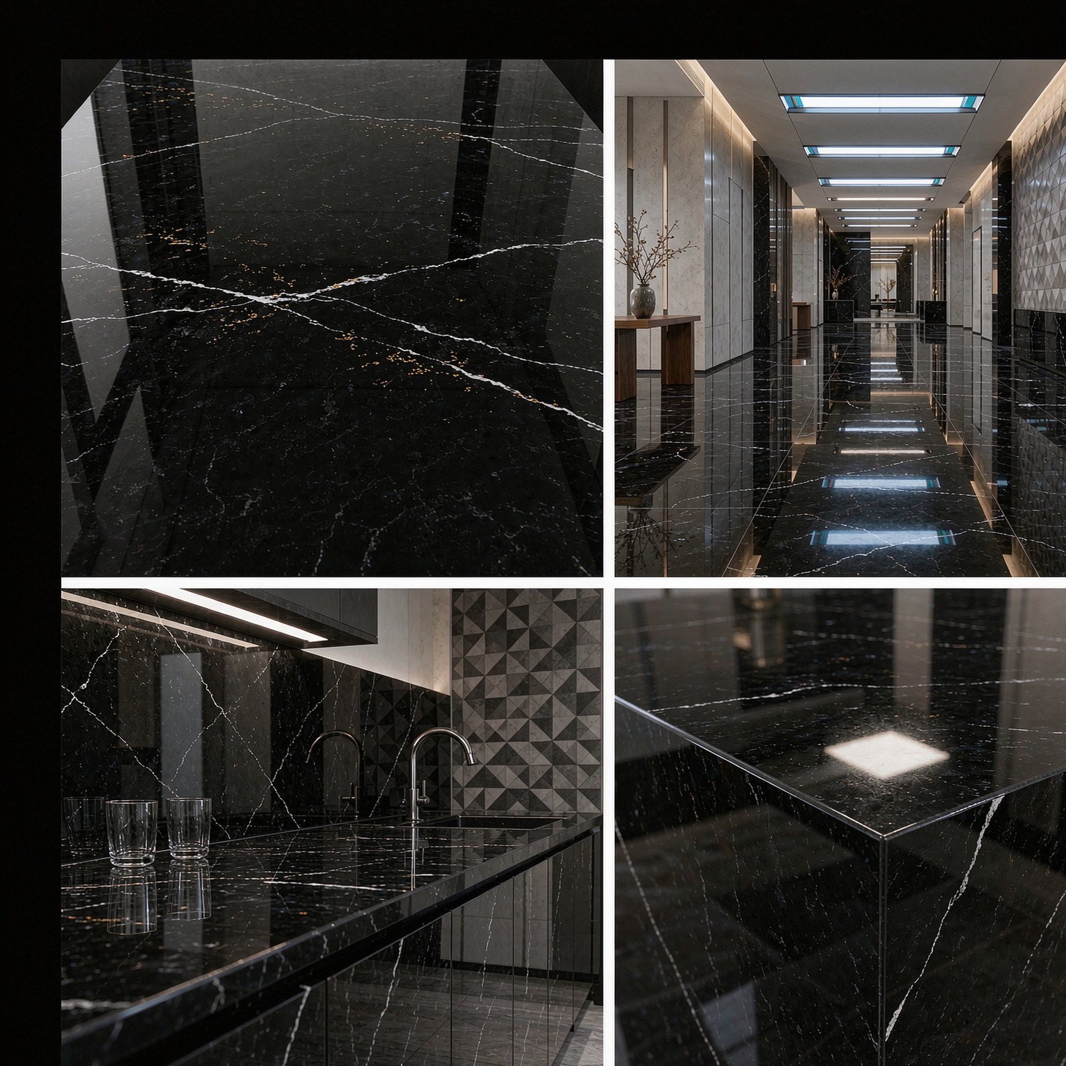 蒙古黑 — slab texture and application views