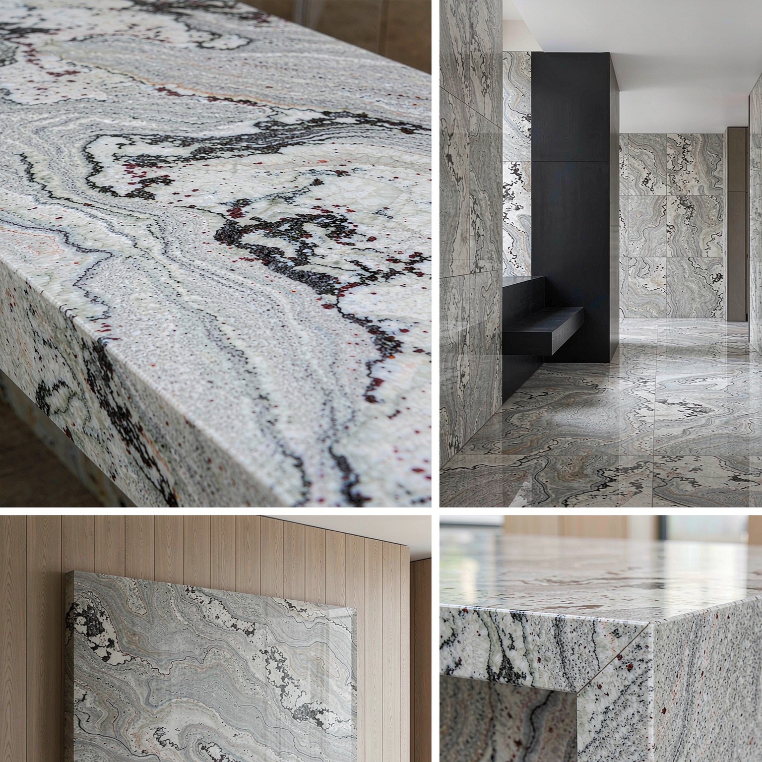 珍珠花 — slab texture and application views