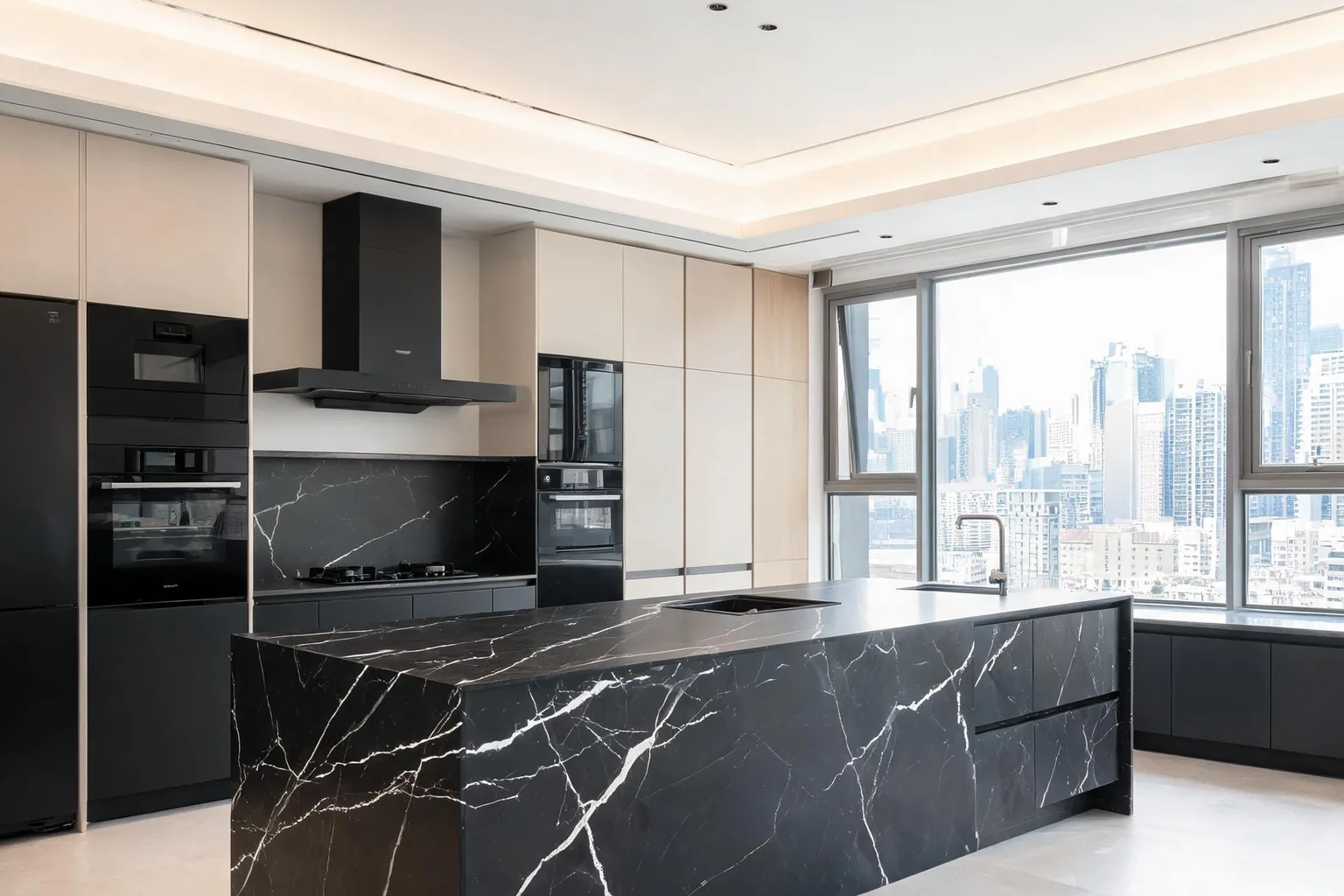 Full-Body Black Marquina Sintered Slab