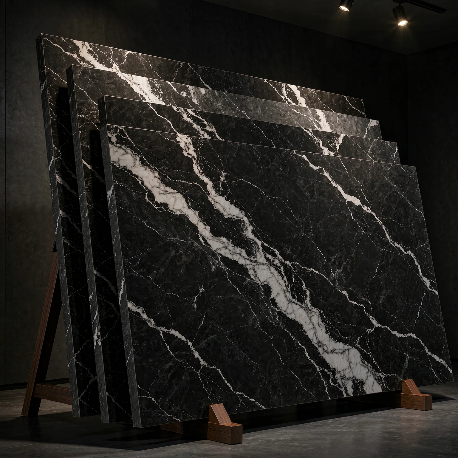 Panda Black White · four slab views