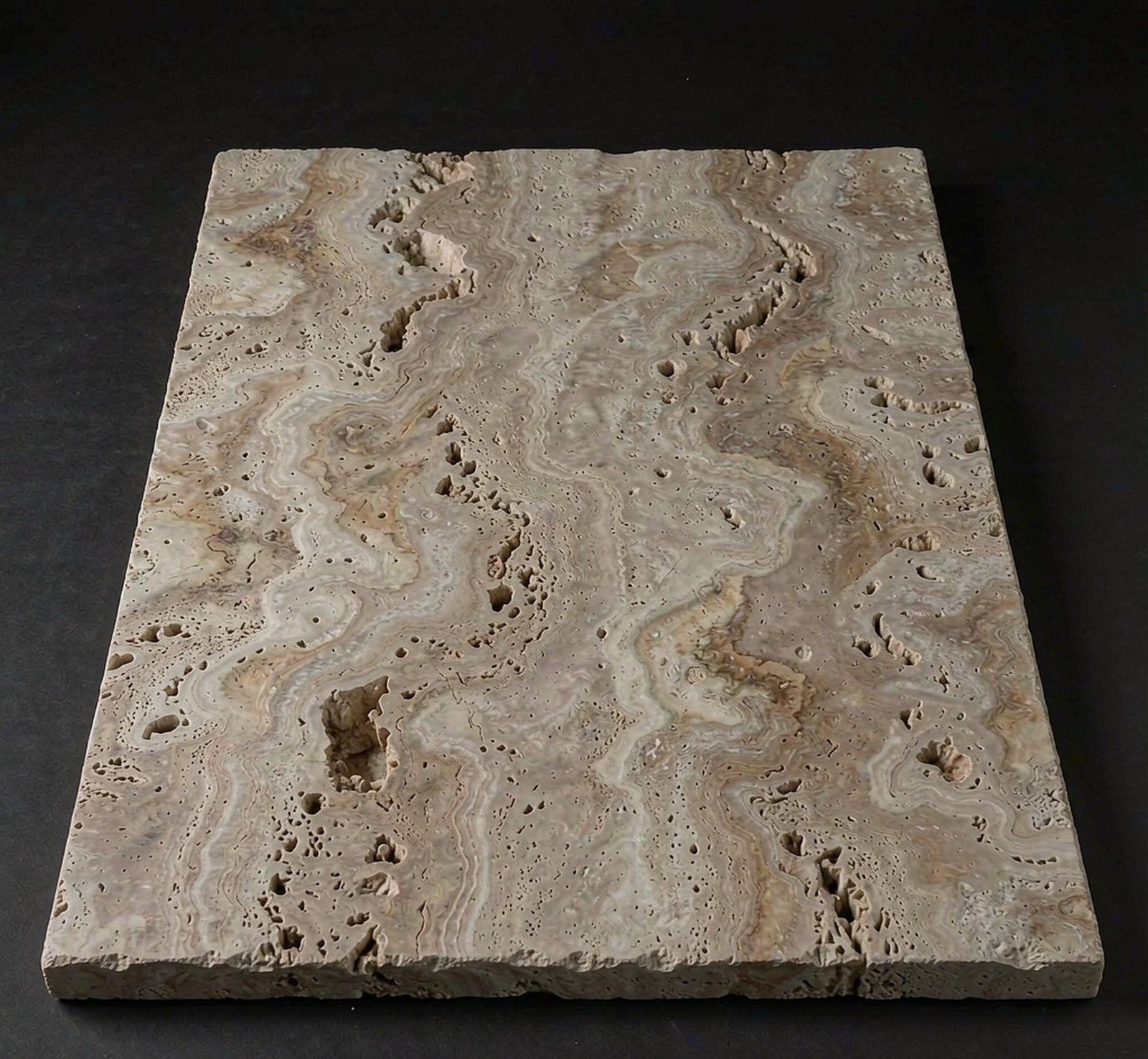 Aged Beige Travertine 仿古米洞石 高清石材鑒賞 - 香港恆生石材