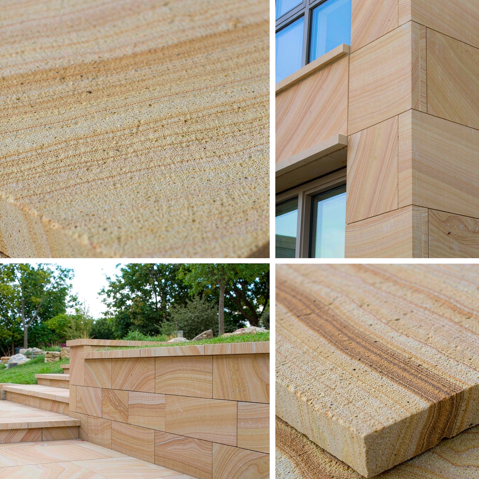 澳洲砂岩 — slab texture and application views